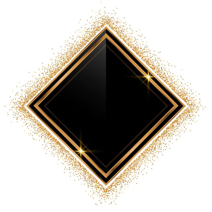 an elegant black and gold background with sparkles in the corner, on top of a white