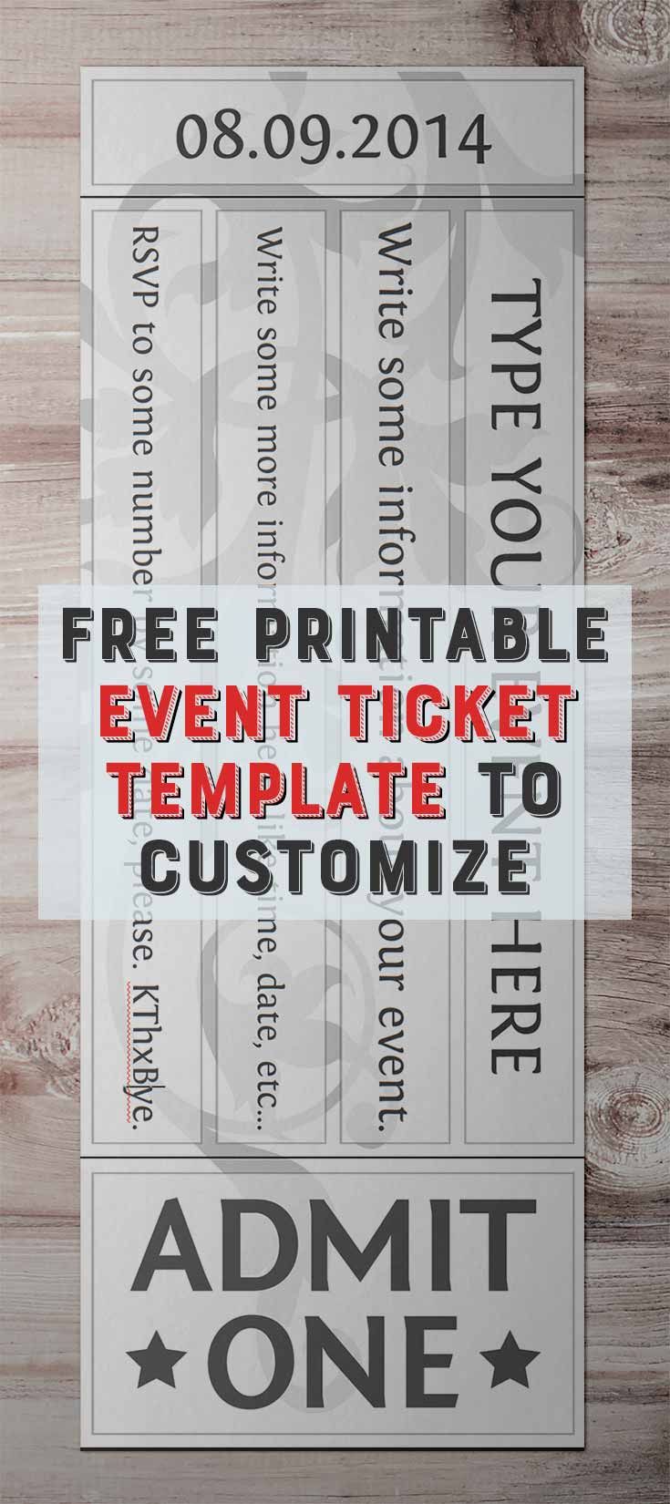 two tickets with the words free printable event ticket template to customize