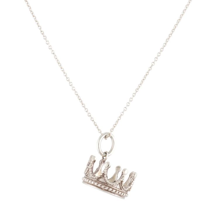 Vintage, Authentic. Pre-Owned. Just Polished And Shined To Look Brand New, Ready For Gifting! No Scratches On The Crown Charm. This Is An Authentic Tiffany & Co. 925 Silver Princess Crown Charm Pendant Necklace. Necklace Is 18" With 2mm Thick Links. Princess Crown Charm Is 15mm X 8mm. This Is An Older Retired Vintage Piece, Before Markings Were Lasered Onto The Piece. Comes With Dust Bag And Box! Silver Crown Necklace, Crown Jewelry Necklace, Silver Princess Crown, Jewelry Tiffany, Crown Charm, Beauty Magic, Crown Necklace, Charm School, Silver Crown