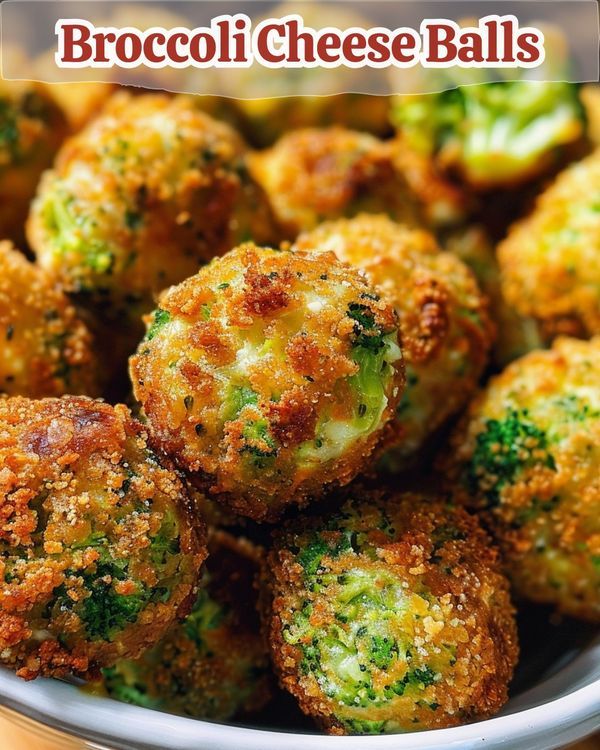 broccoli cheese balls in a bowl with the words broccoli cheese balls