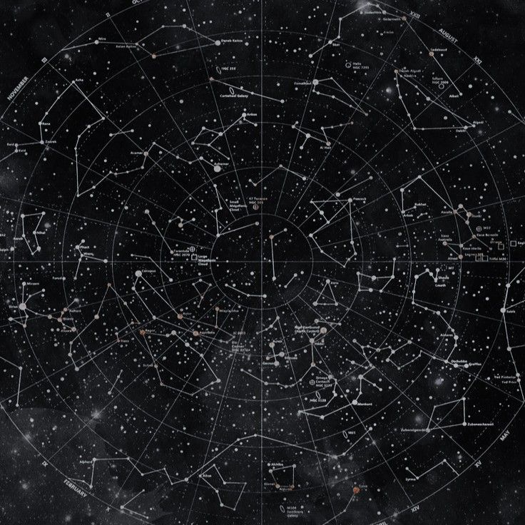 the stars in the night sky are arranged on a black background with white dots and lines