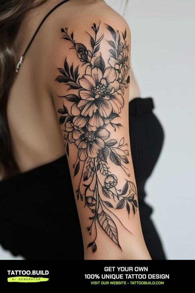 Feminine Arm Ink Inspiration for Women Tattoo Ideas YOUll Love Floral Arm Tattoos For Women Forearm, Quarter Sleeve Tattoos For Women Classy, Arm Sleves Tattoo Design, Lady Arm Tattoos, Women’s Sleeve Tattos, Women’s Arm Sleeve, Cover Up Tattoos For Women Forearm, Tattoos To Fill In Sleeve Gaps, Tattoo Ideas Female Sleeve Flowers