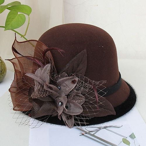 Category:Kentucky Derby Hat,Hats; Embellishment:Appliques,Feather,Split Joint,Pure Color,Trim,Splicing,Color Block,Tulle; Gender:Women's; Quantity:1 PC; Theme:Fashion; Style:Vintage Style,Elegant; Hats Category:Bowler / Cloche Hat,Bucket Hat,Fedora Hat; Occasion:Holiday,Casual,Kentucky Derby; Material:Artificial feather,Poly / Cotton Blend; Front page:WE; Shipping Weight:0.15; Listing Date:11/16/2022; Head Circumference: Womens Fedora, Hip Pads, Fedora Hat Women, Queen Love, Kentucky Derby Hat, Color Cafe, Drag Queens, Cloche Hat, Casual Hat