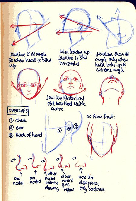 a drawing book with different types of facial expressions