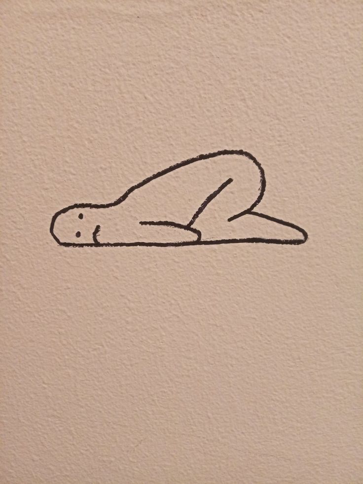 a drawing of a person laying on the ground