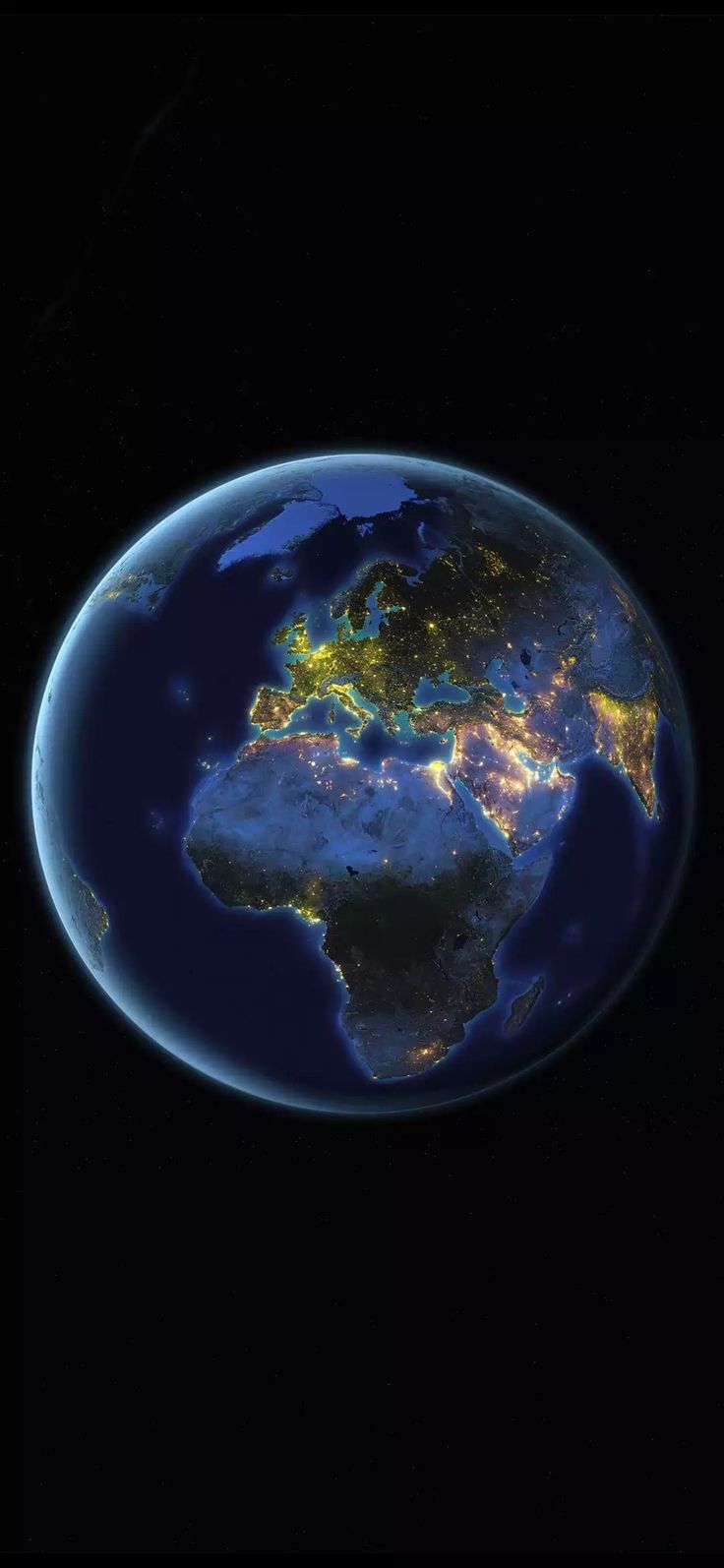 the earth is lit up at night with lights from all over the world on it