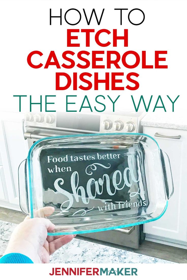 a person holding up a glass container with the words how to fetch casserole dishes the easy way