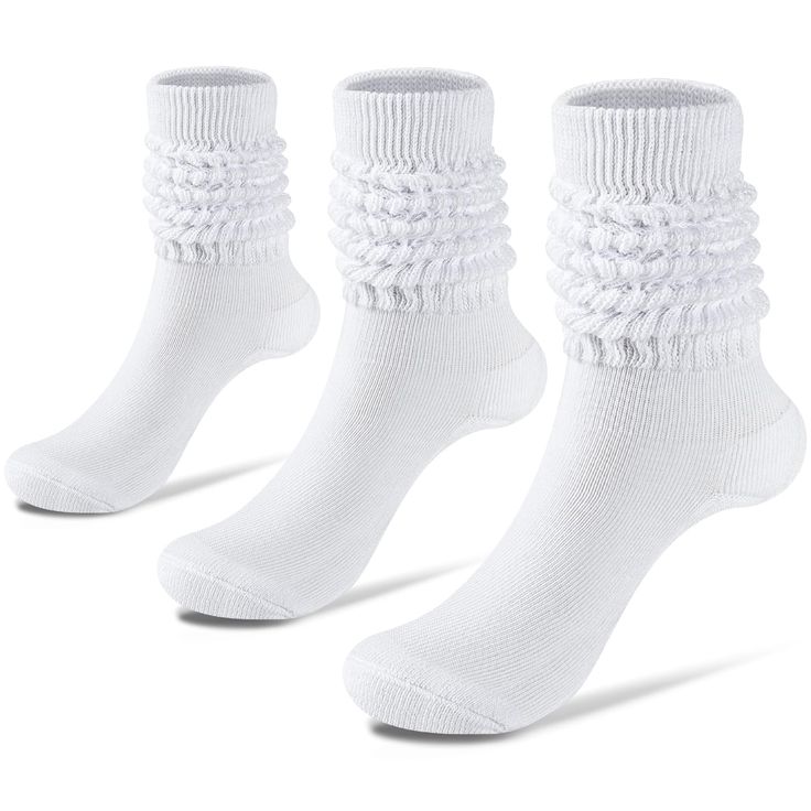 PRICES MAY VARY. PERFECT FIT: The sock cuffs and sole joints are specially designed to make them comfortable to wear. SCENES: It is suitable for any place, whether you are doing outdoor activities or daily wear at home. MATERIAL: Made from 80% Cotton, 16% Polyamide, 4% Elastane,keep breathable and warm. MULTIPURPOSE SOCK: Socks height measure approximately 38cm/14.96 inches and can be pulled up to the knees as knee-high socks or leg warmers, pulled down as mid-calf socks, or just as ankle slouch Scrunchy Socks, Scrunch Socks, Black Desktop, Slouch Socks, Cute Workout Outfits, Body Smells, Winter Socks, Socks For Women, White Socks