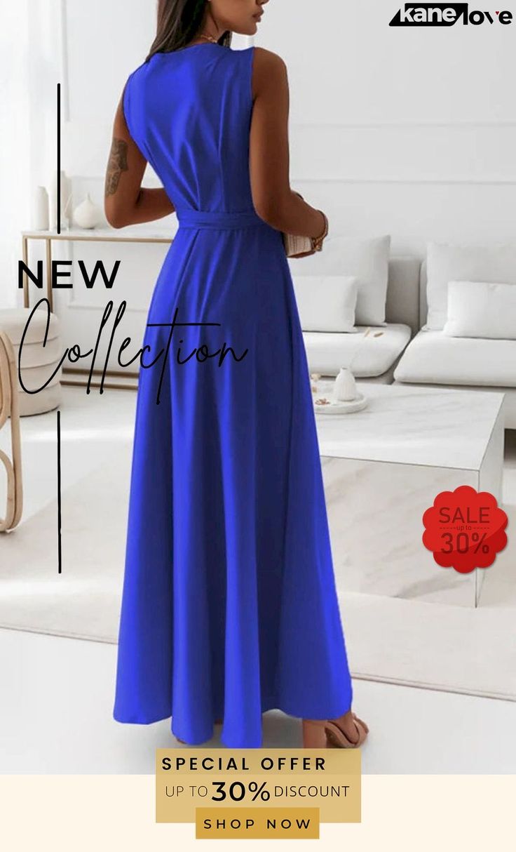 Tie V-neck Evening Long Gown Dress Summer Bridesmaid Gown With V-neck, Chiffon V-neck Party Dress, Chic V-neck Prom Gown, Chic V-neck Evening Maxi Dress, Chic V-neck Bridesmaid Evening Dress, Blue Maxi Length V-neck Party Dress, Chic V-neck Spring Gown, Long V-neck Dress For Summer Formal Events, Solid Color Party Dress With Surplice Neckline