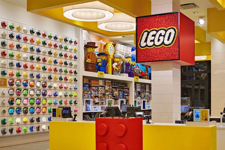 there is a lego store with many items on display