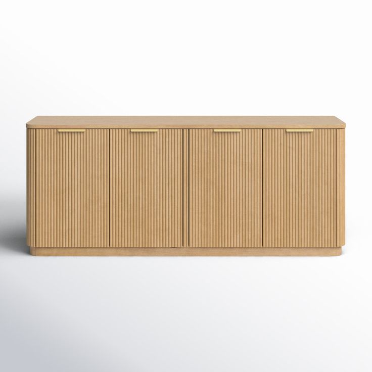 the sideboard is made out of wood and has three doors on one side, and two