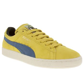 Puma suede yellow/blue Puma Suede, Yellow Blue, Puma Sneaker, Socks, Sneakers, Yellow, Blue