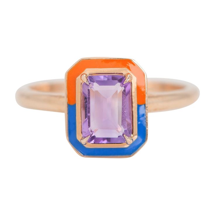 Art Deco Style Enameled 14K Gold Cocktail Ring with Amethyst This ring was made with quality materials and excellent handwork. I guarantee the quality assurance of my handwork and materials. It is vital for me that you are totally happy with your purchases. 14K Solid Rose Gold. with hallmark. Weight: -2.65 Grams (It may vary according to the ring size.) Main Stone Details: -0.92 ct. Amethyst We design the jewelry you buy specifically for you. - We can produce your rings in the gold color you wan Luxury Art Deco Purple Amethyst Ring, Cocktail Jewelry, Tanzanite Stone, Gold Cocktail Ring, Gold Cocktail, Gold Art Deco, Estilo Art Deco, Gold Art, Vintage Jewels