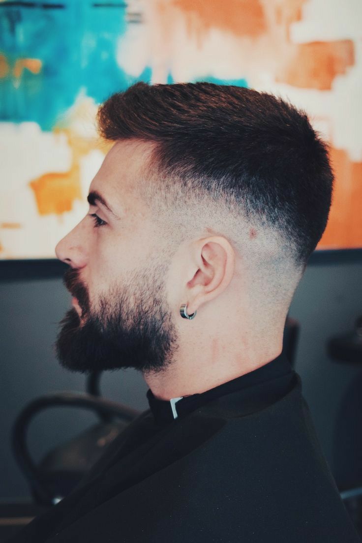 Fade Haircut Men's Long Hair, Fade Haircut With Beard, Short Hair Men, Faded Haircut, Hair Tips For Men, Very Short Hair Men, Haircut Ideas Trendy, Men Fade Haircut Short, Short Hair With Beard