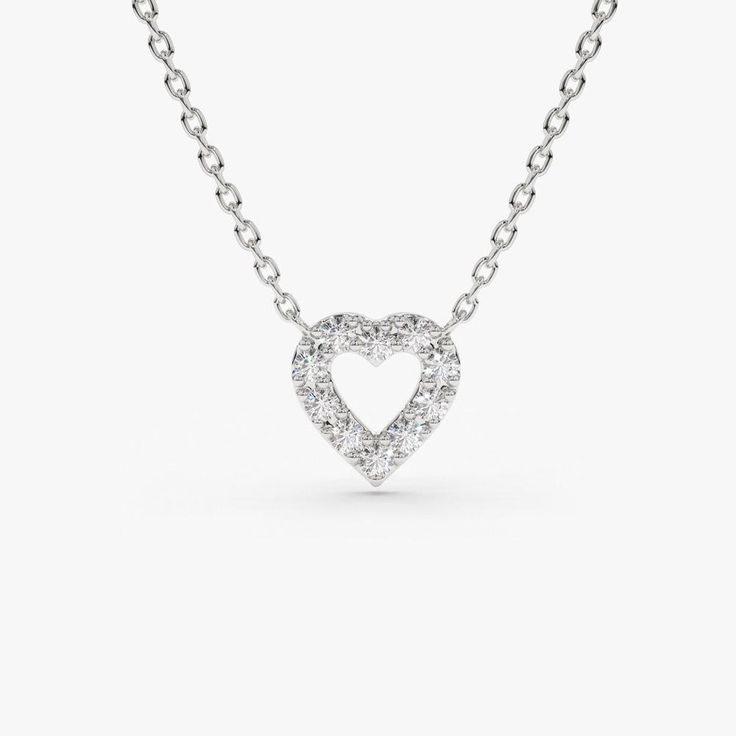 Diamond Heart Necklace, Classy Necklace, Gold Chain With Pendant, Heart Necklace Diamond, Tiny Diamond, Gold Diamond Jewelry, Recycled Gold, Diamond Color, Brilliant Diamond