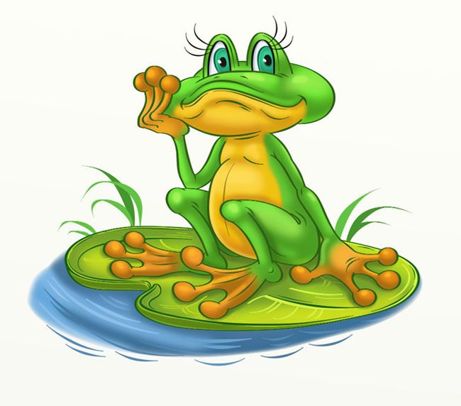 a green frog sitting on top of a leaf next to the words no wees?