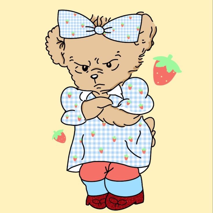 a drawing of a teddy bear with a bow on it's head