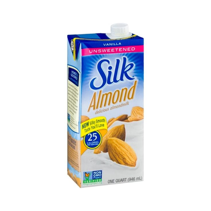 a carton of silk almond milk