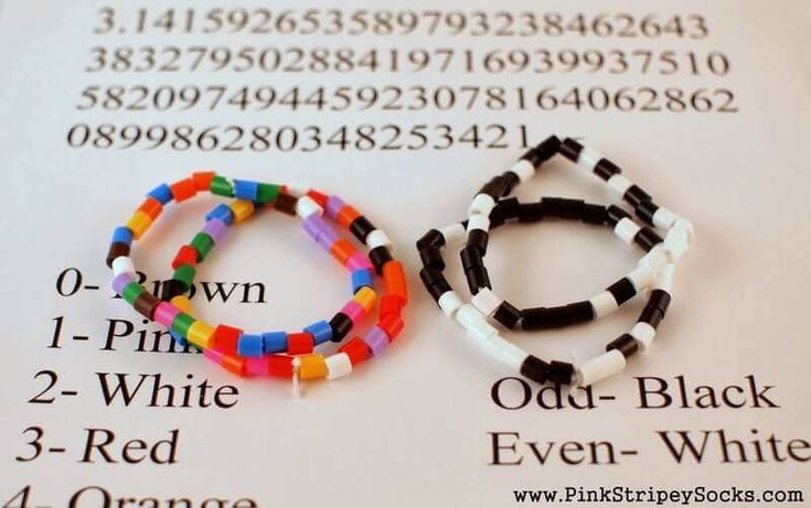 two bracelets sitting next to each other on top of a sheet of paper