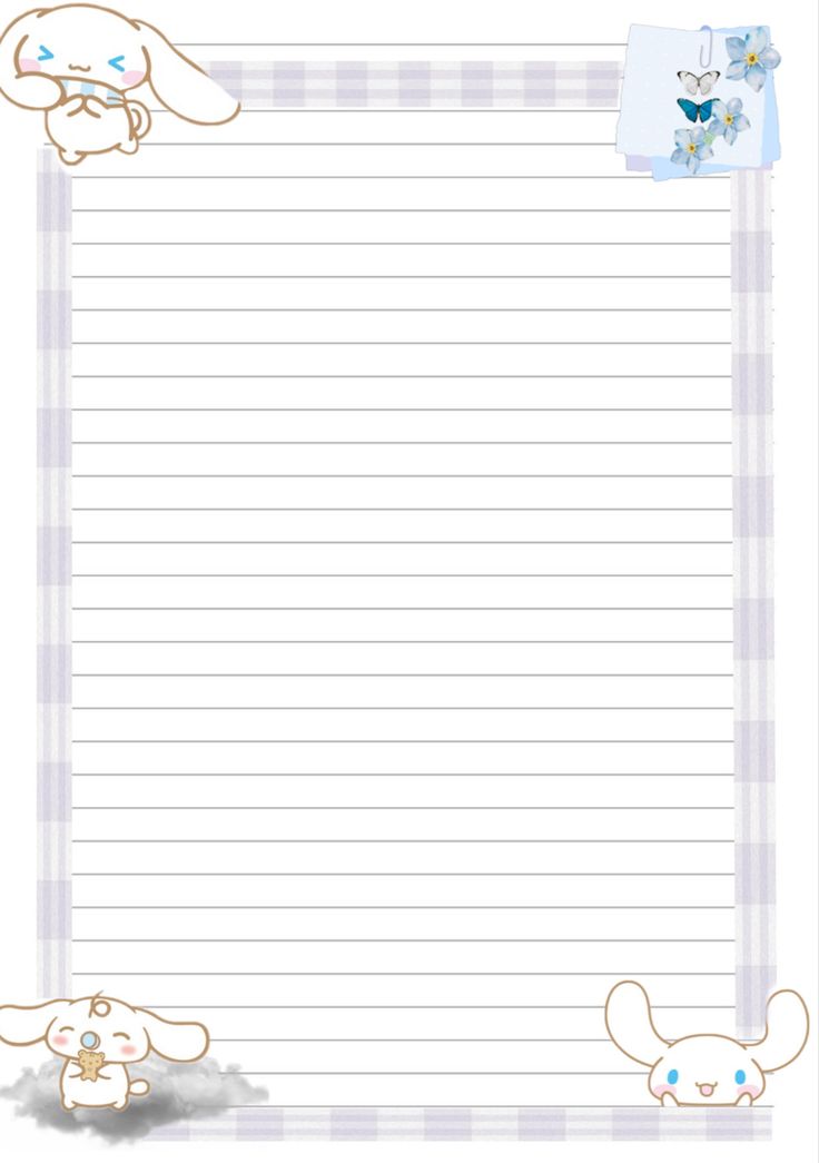 a notepad with two cartoon animals on it