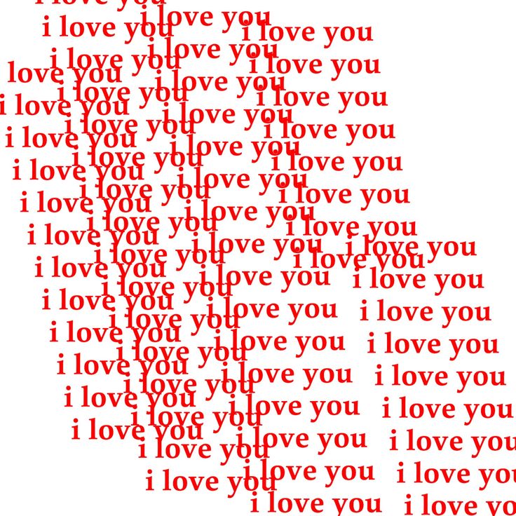 the words i love you written in red on a white background