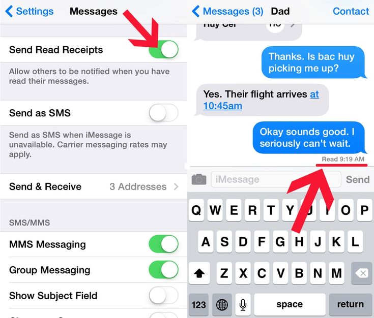 an iphone texting message with two different messages on the same screen and one that says,