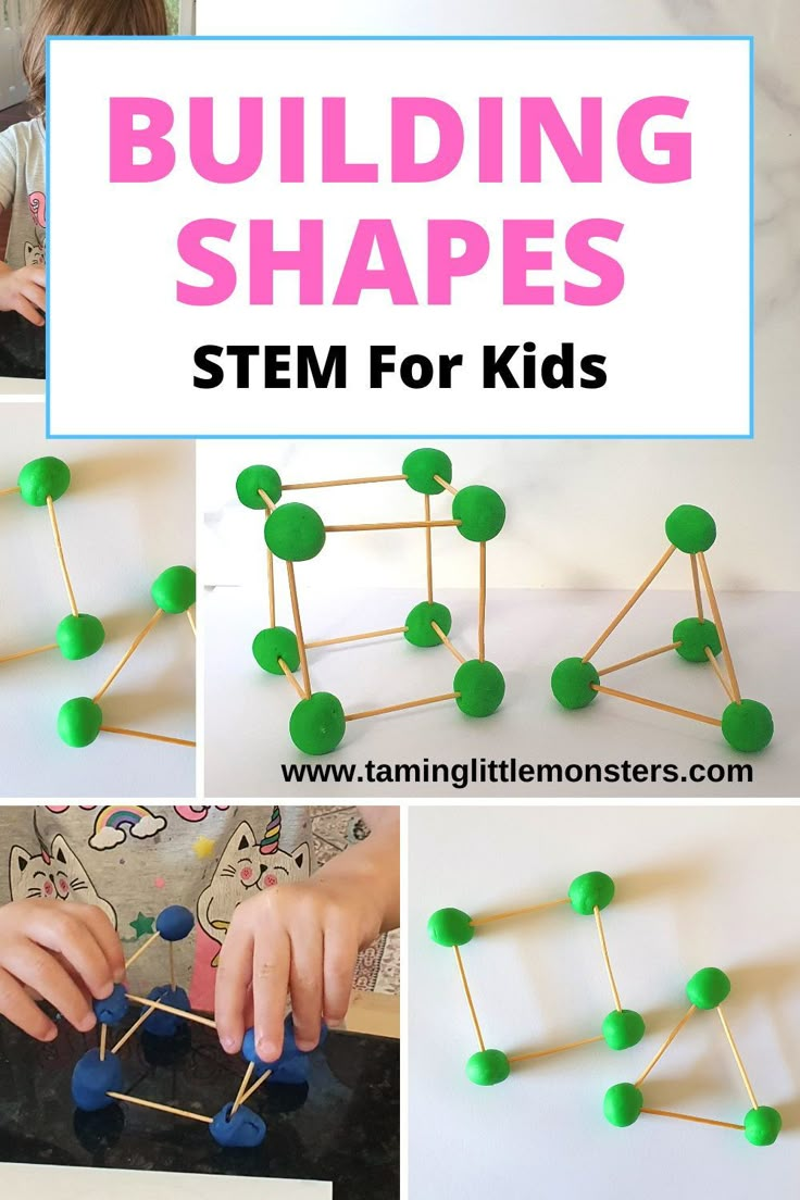 the steps to building shapes for kids