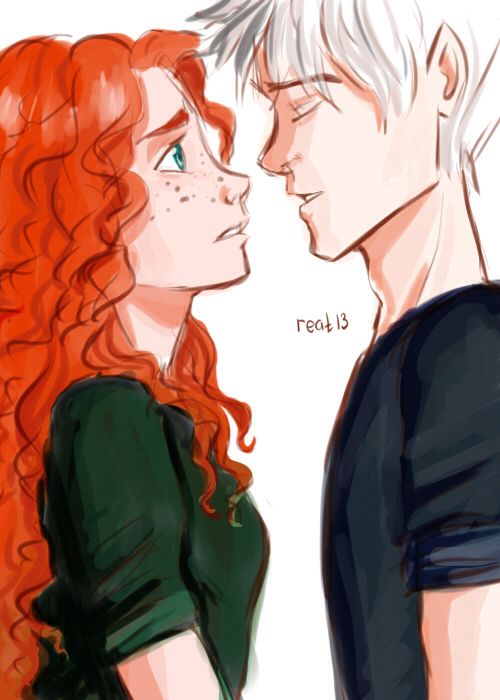 a drawing of two people with red hair, one is kissing the other's forehead