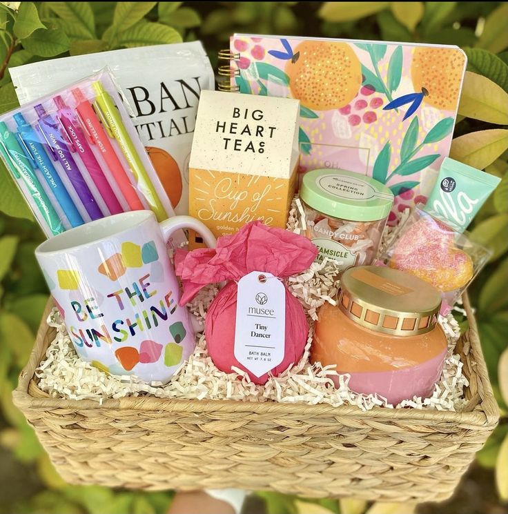 a basket filled with lots of different items