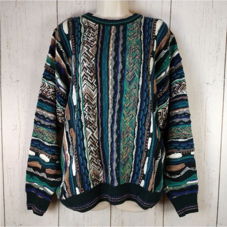 Vintage Oversized Grandpa Sweater Colors: Black, Blues, Greens, Purple, Browns, White Size: L (Unisex) Chest: 23" Sleeve Length: 21" Length: 27" 52% Cotton, 48% Acrylic Pre-Owned In Great Condition, No Stains, Not Ripped, Or Torn Lovely Colors! That Perfect Funky Unique Statement Piece For Your Sweater Weather Fall Wardrobe! Get Creative With This Chunky Knit Sweater And Style With Your Favorite Bottoms For An Awesome Trendy Look! Keeps You Warm & Cozy - While Looking Cute & Hip. Funky Sweaters, Grandpa Fashion, Sweater Colors, Random Clothes, 3d Sweater, Grandpa Sweater, Chunky Knit Sweater, Chunky Knits Sweater, Fall Wardrobe