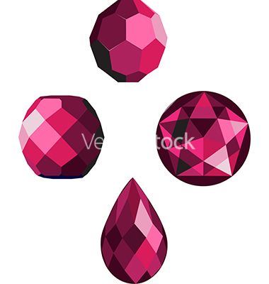 three pink diamond shapes are shown on a white background