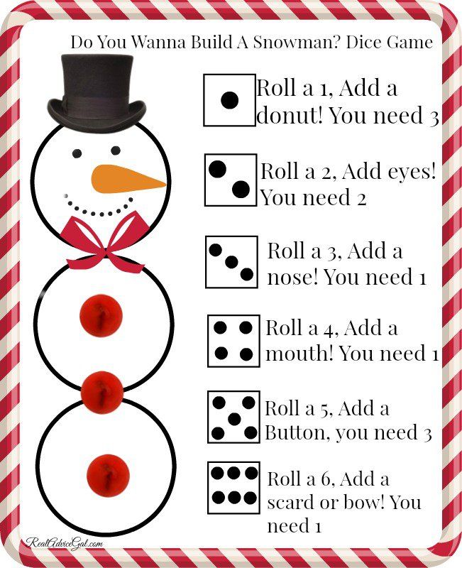 a printable snowman game for kids to play on the christmas holiday day, with instructions