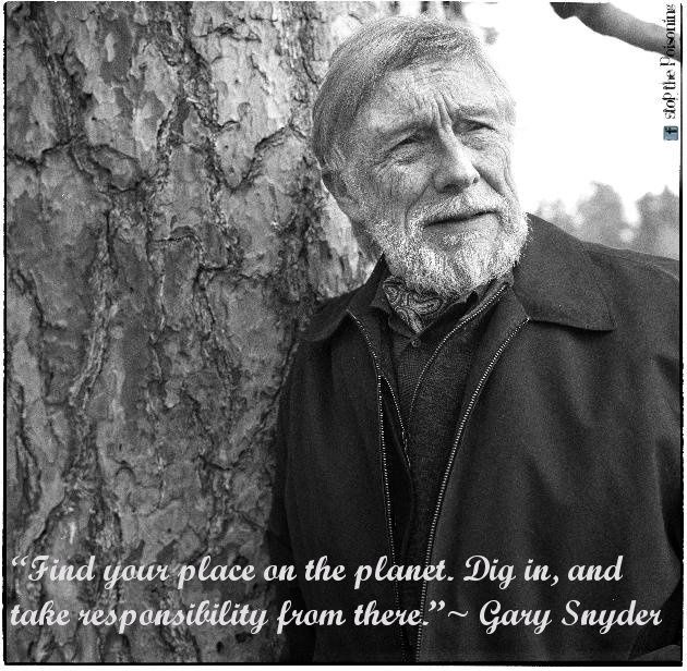 an old man standing next to a tree with a quote about the place on the planet