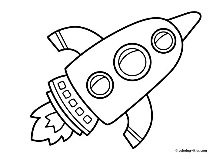 a cartoon rocket ship flying in the sky with its wheels on it's side