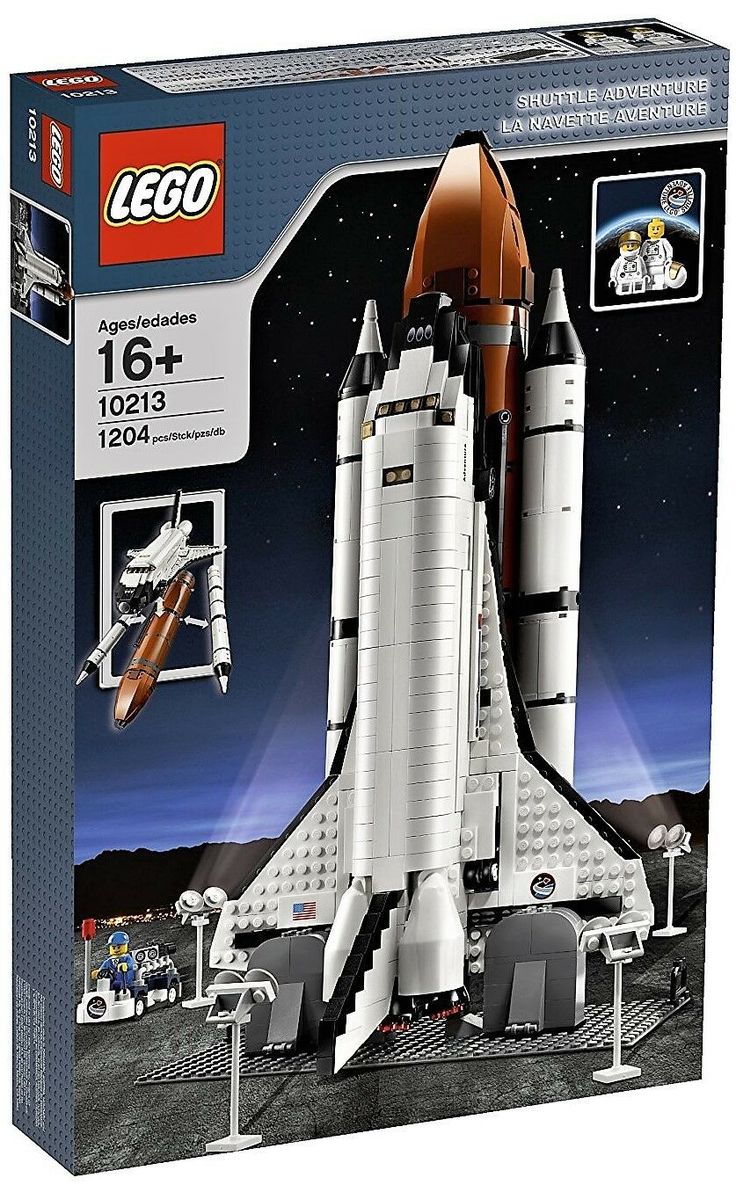 the lego space shuttle is in its box