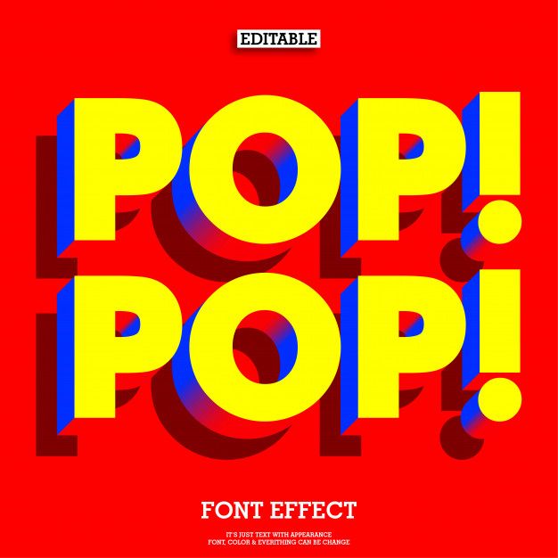 an image of the word pop pop on a red background with yellow and blue letters