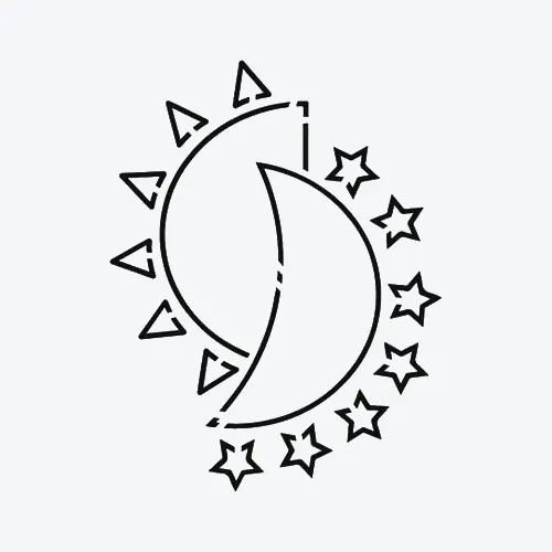 a drawing of the moon with stars around it