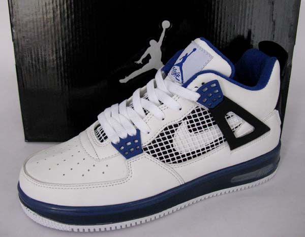 Air Force One Jordans | Air Force JORDAN 4 AF1 fusion basketball shoe white blue blackonly79 ... Jordan Force, Air Force Jordans, Dallas Cowboys Shoes, Jordan Swag, Cowboy Shoes, Nike Max, Michael Jordan Shoes, Nike Shoes Jordans, Air Jordan 4