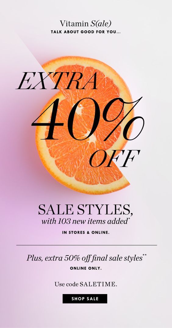 an extra 40 % off sale banner with orange slices