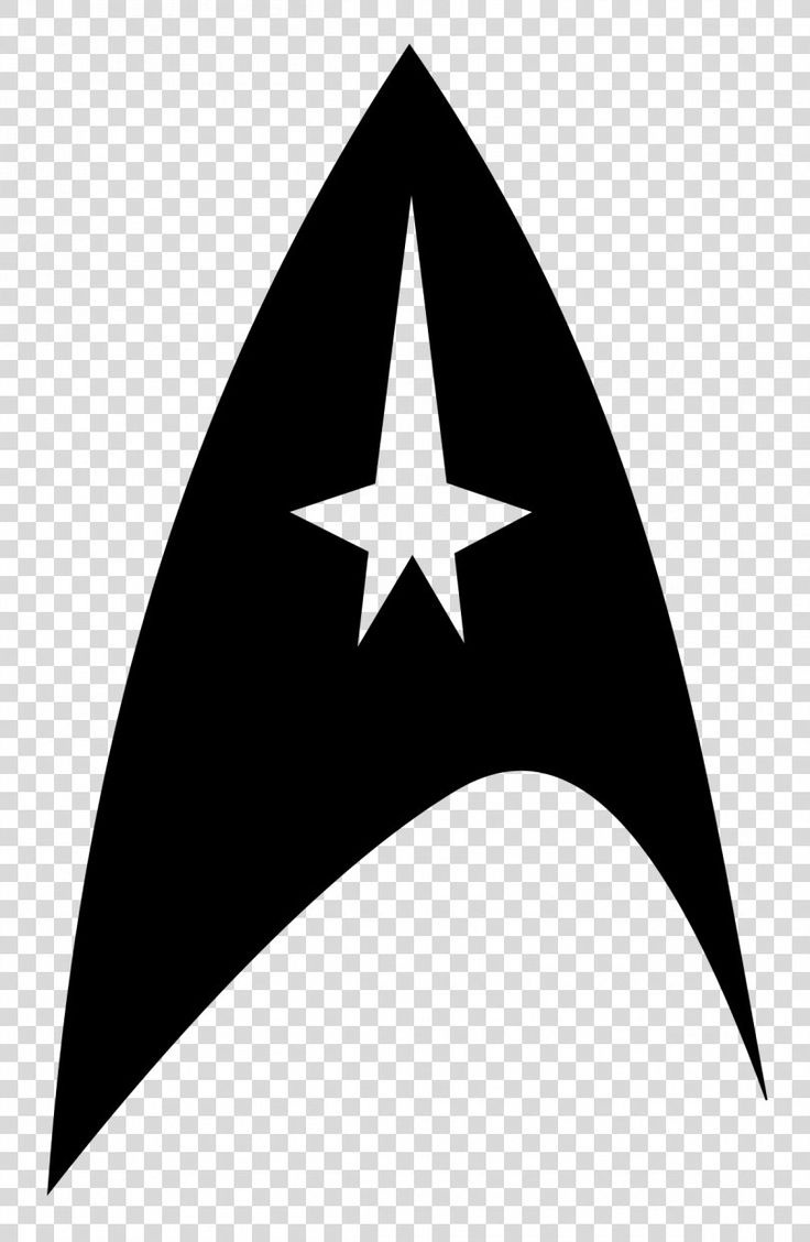 the star trek logo is shown in black and white