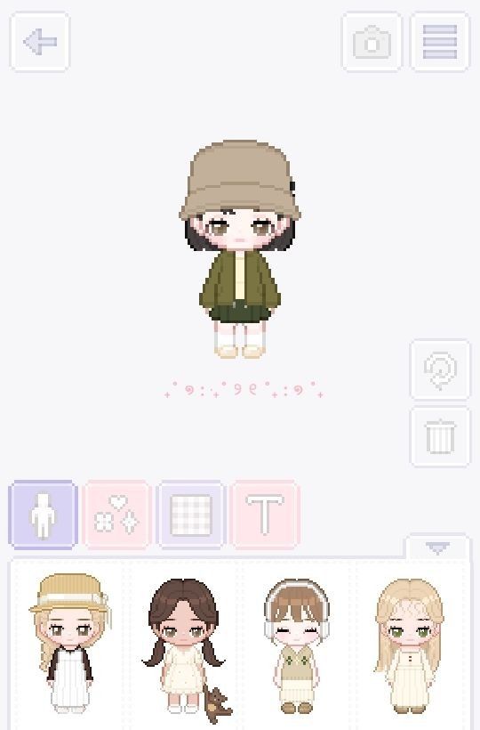 an image of some pixelated avatars on the app for people to play with