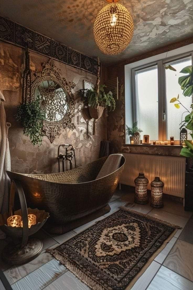 a bath tub sitting next to a window in a bathroom