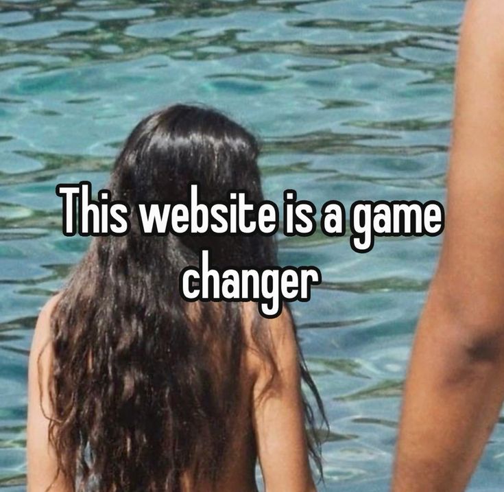 a woman sitting in the water with her back turned to the camera and texting, this website is a game changer