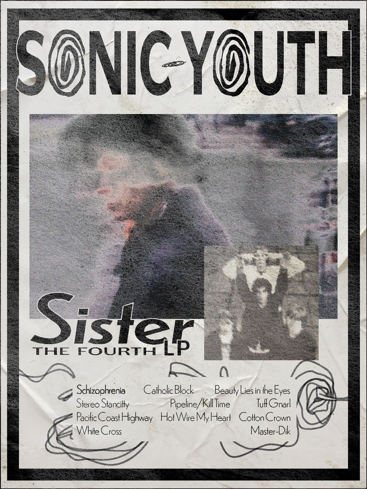 the poster for sonic youth's sister, which is featured in an advert