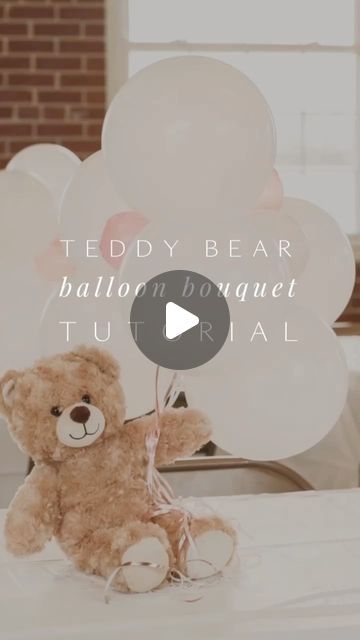 Gifts Table Baby Shower, Teddy Bear Floating With Balloons, Balloon Centrepiece Ideas, Teddy Bear With Balloons Centerpiece, How To Make Teddy Bear Centerpieces, Balloon Centerpieces Baby Shower Boy, Vintage Teddy Bear Baby Shower Theme, Teddy Bear Party Theme, We Can Bearly Wait Table Decor