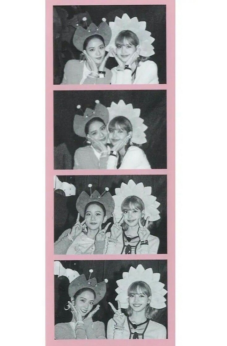 three pictures of women in hats and dresses posing for a photo booth at a party