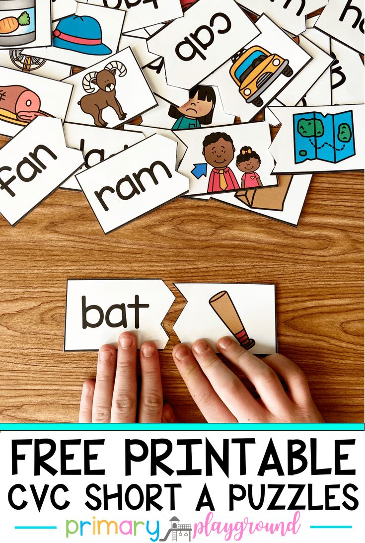 the free printable cvc short a puzzles for children to practice their sight words