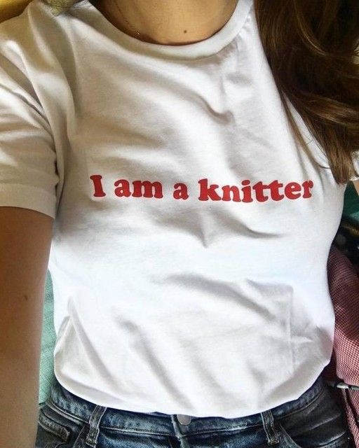 I am a knitter T-shirt Knitters Gifts, Knitting Kit, Summer Knitting, Instagram Page, Knitting Accessories, On Repeat, White And Red, Video Tutorials, Pima Cotton