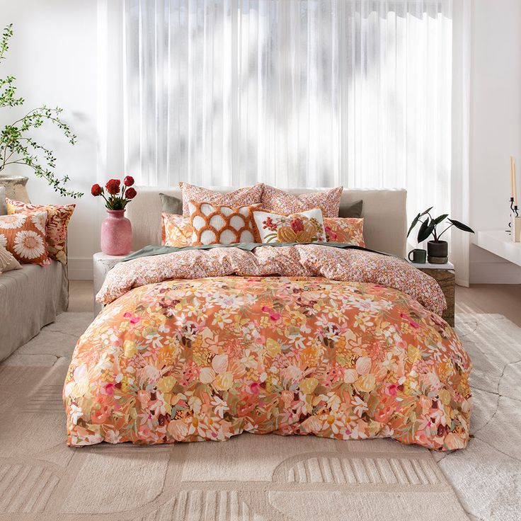 Phoebe Quilt Cover Set BED LINEN KAS AUSTRALIA Multi Double 180X210CM + 2PC 48X73CM Mattress Size Chart, King Bed Sheets, Double Bed Sheets, Single Quilt, Ditsy Print, Single Mattress, Bedroom Essentials, Queen Mattress Size, King Size Mattress