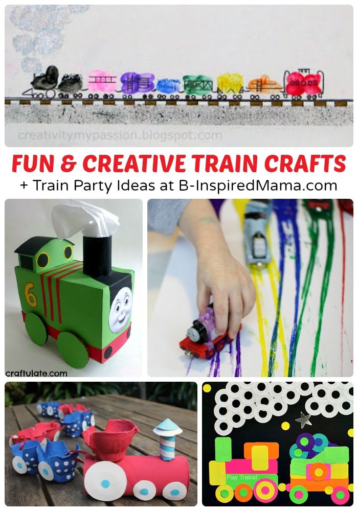 the fun and creative train crafts for kids to make